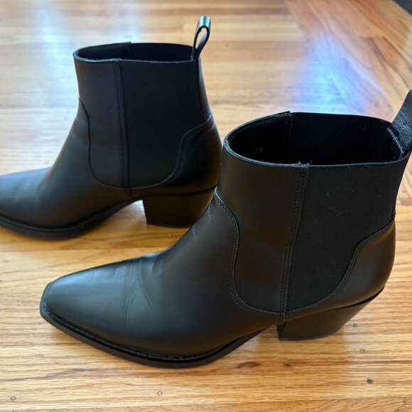 Everlane Western boot black leather Sz 8.5 - Picture 3 of 4
